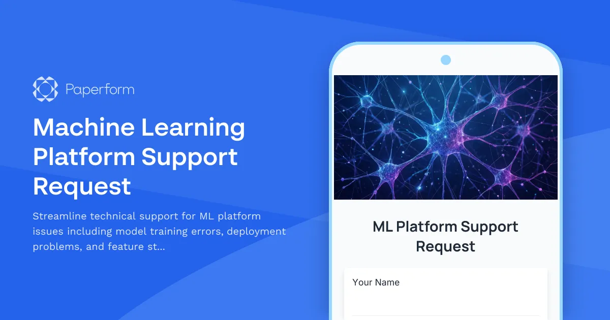 Machine Learning Platform Support Request
