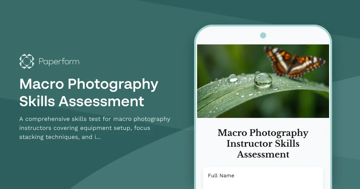 Macro Photography Skills Assessment
