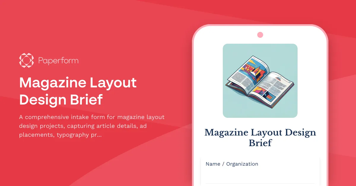 Magazine Layout Design Brief