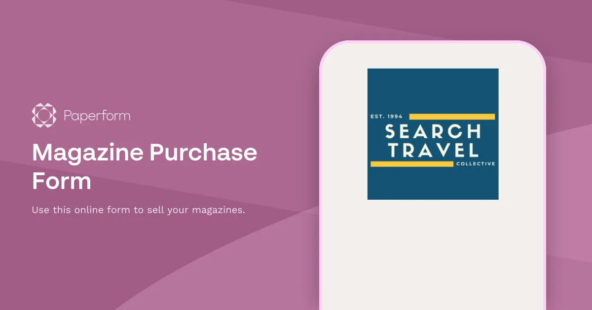 Magazine Purchase Form