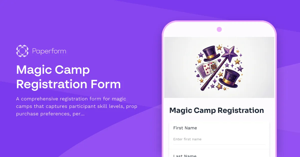 Magic Camp Registration Form