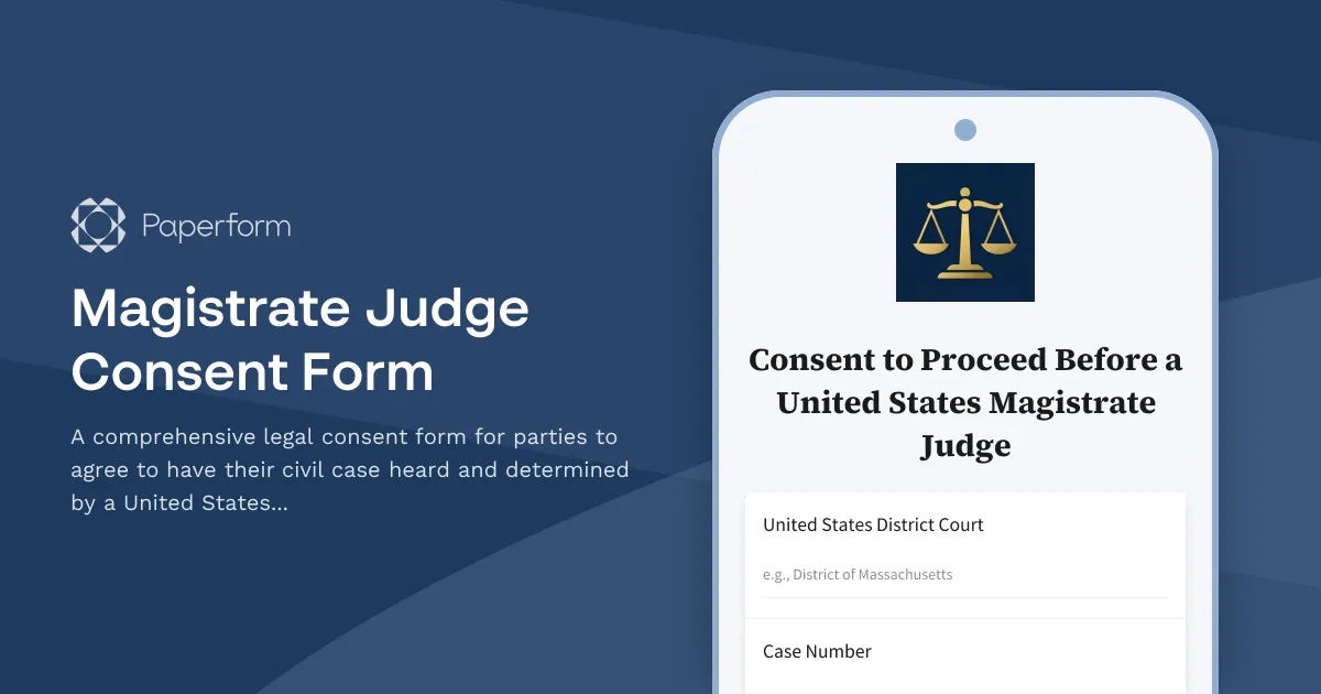 Magistrate Judge Consent Form