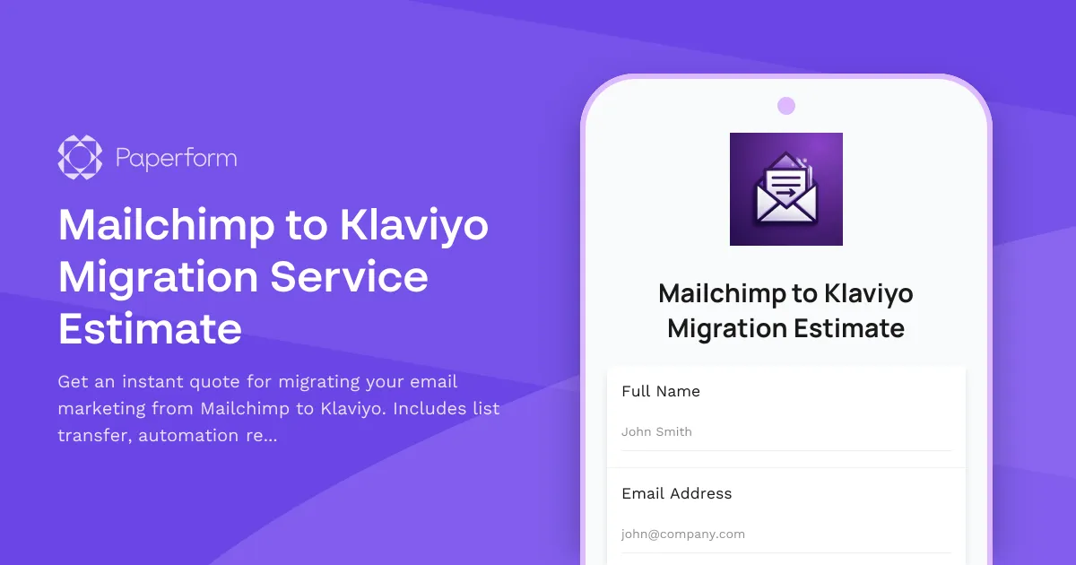 Mailchimp to Klaviyo Migration Service Estimate