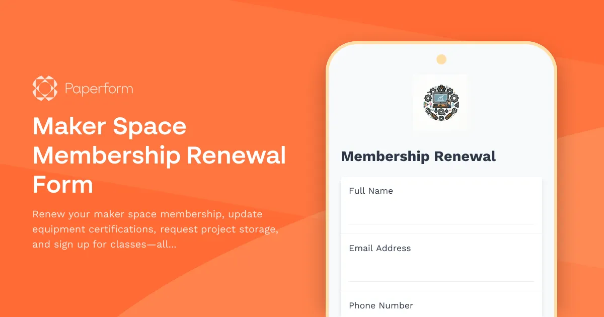 Maker Space Membership Renewal Form