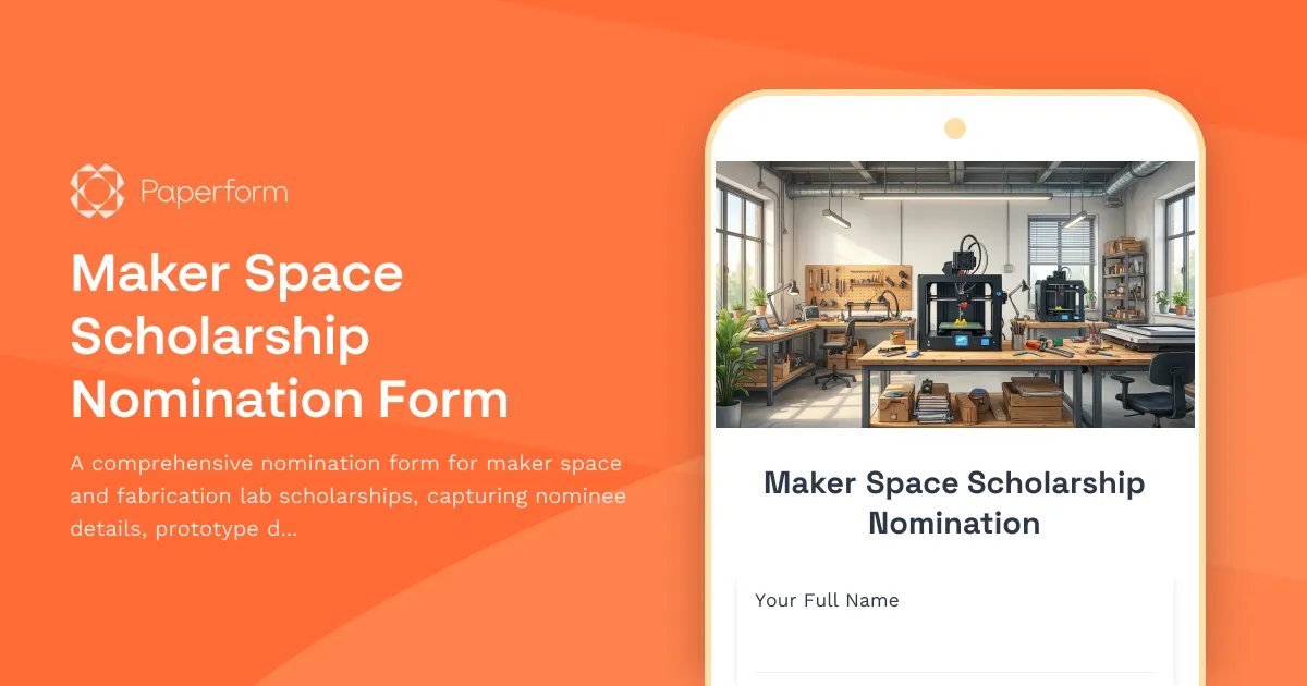 Maker Space Scholarship Nomination Form