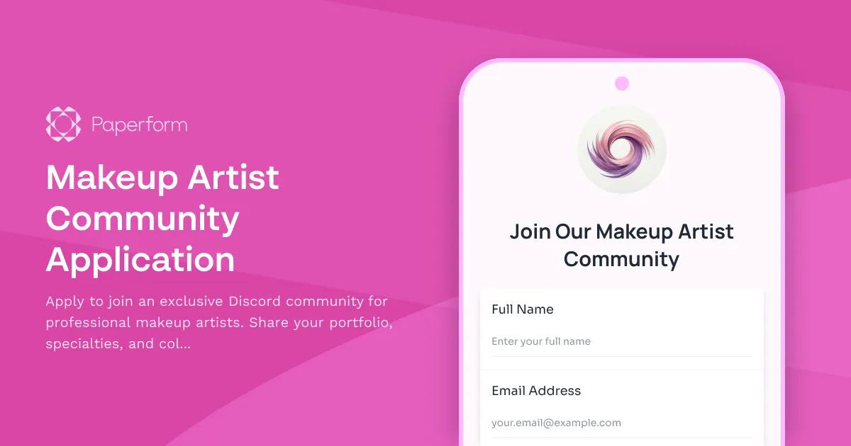 Makeup Artist Community Application