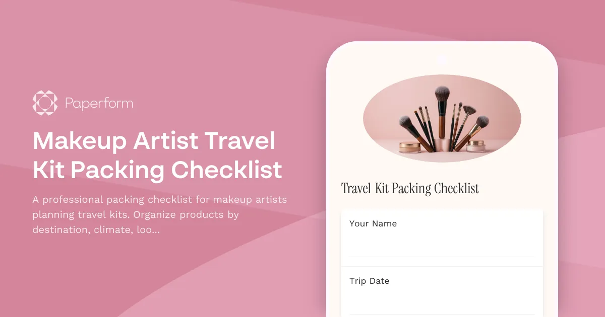 Makeup Artist Travel Kit Packing Checklist