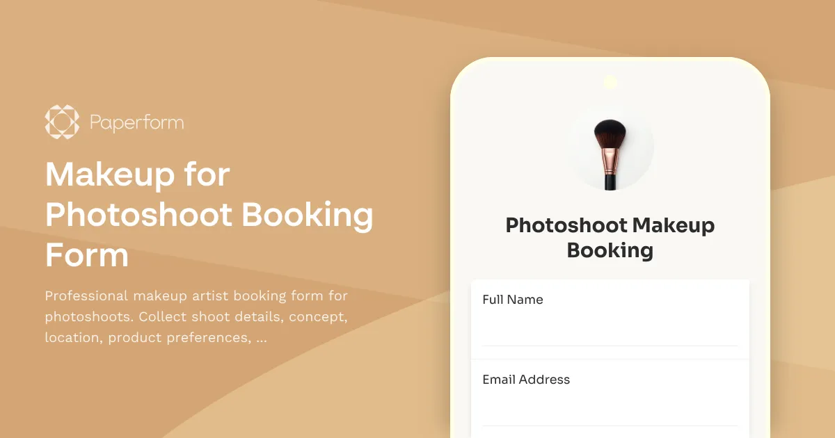 Makeup for Photoshoot Booking Form