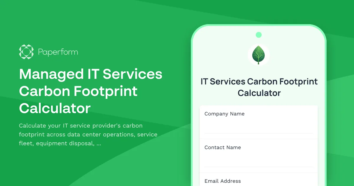 Managed IT Services Carbon Footprint Calculator