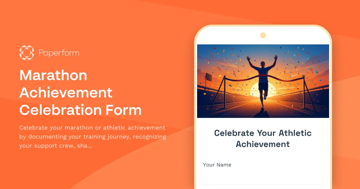 Marathon Achievement Celebration Form