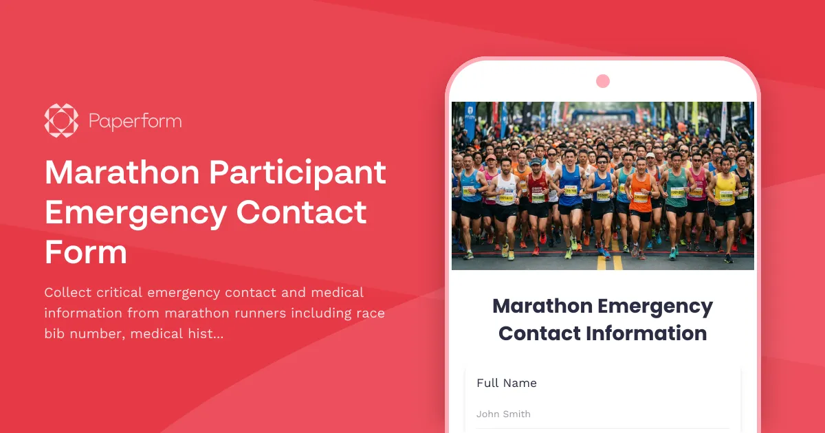 Marathon Participant Emergency Contact Form