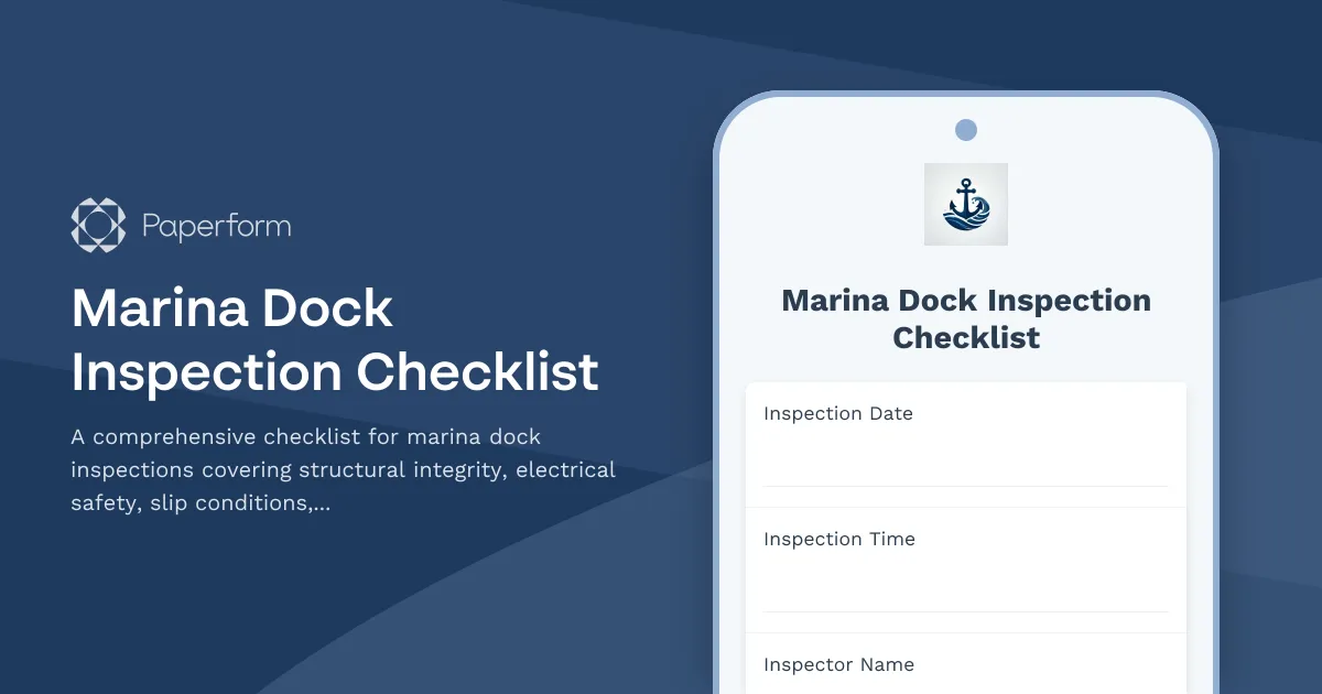 Marina Dock Inspection Checklist