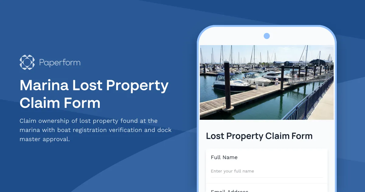 Marina Lost Property Claim Form