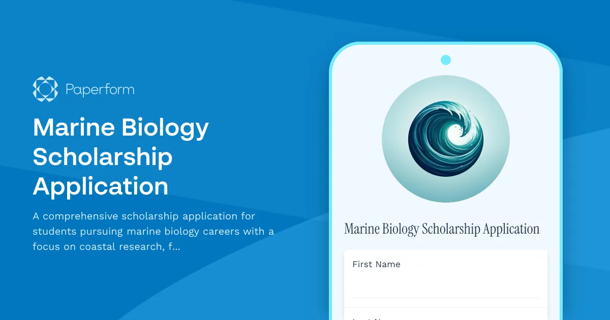 Marine Biology Scholarship Application
