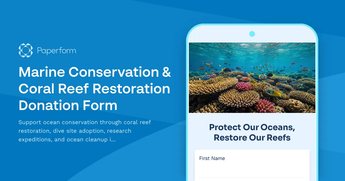 Marine Conservation & Coral Reef Restoration Donation Form