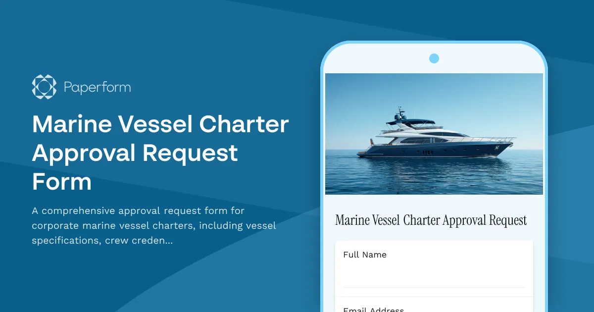 Marine Vessel Charter Approval Request Form