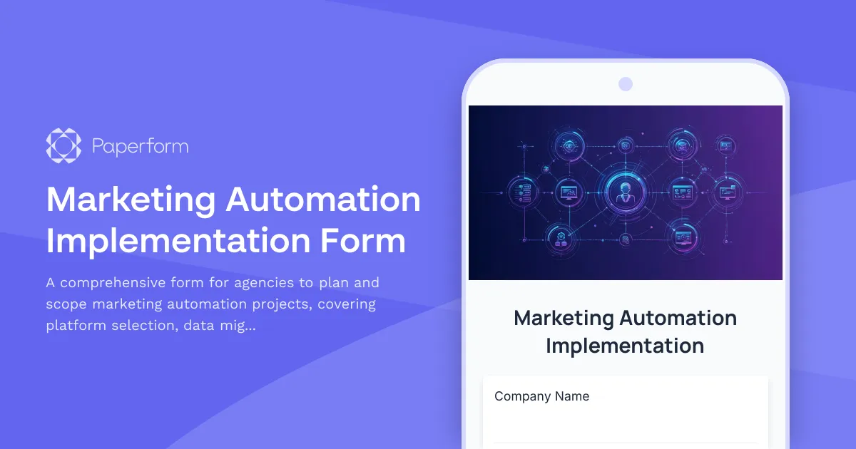 Marketing Automation Implementation Form