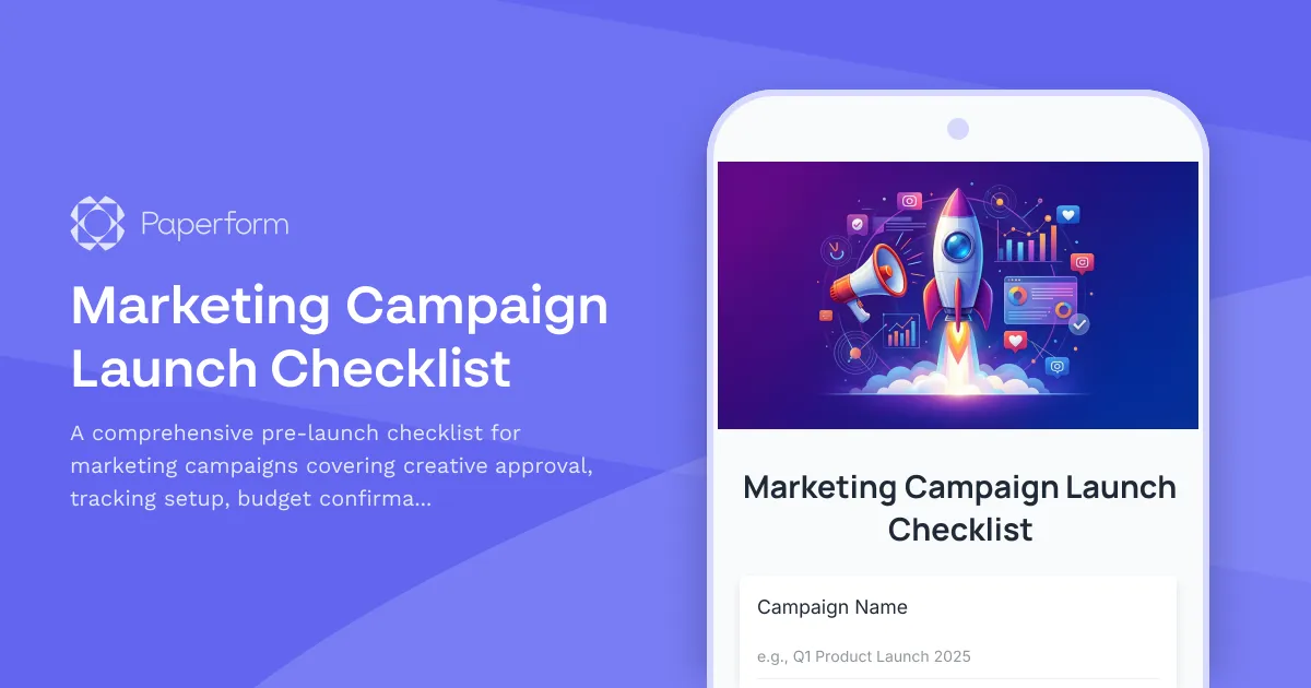 Marketing Campaign Launch Checklist
