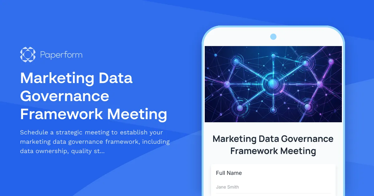 Marketing Data Governance Framework Meeting