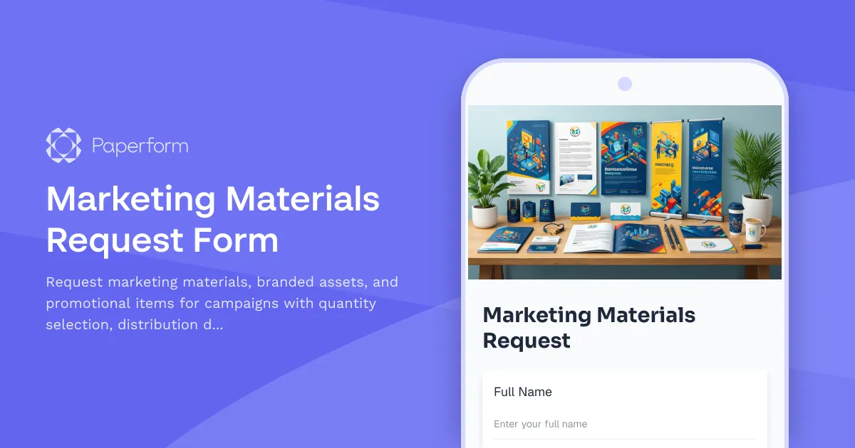 Marketing Materials Request Form