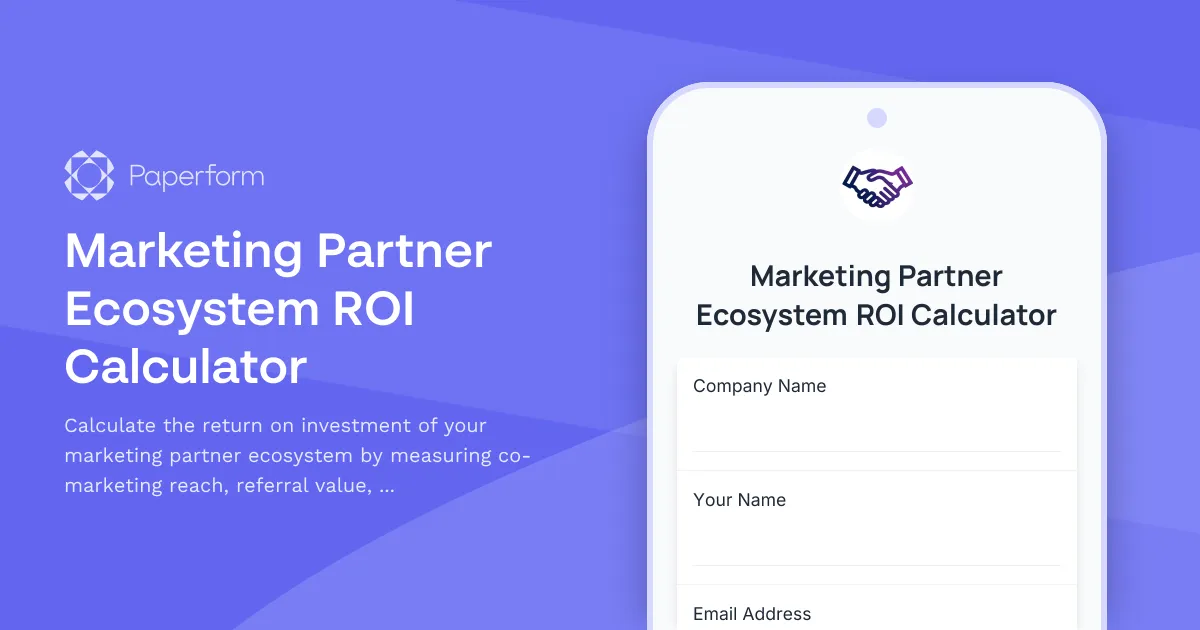 Marketing Partner Ecosystem ROI Calculator