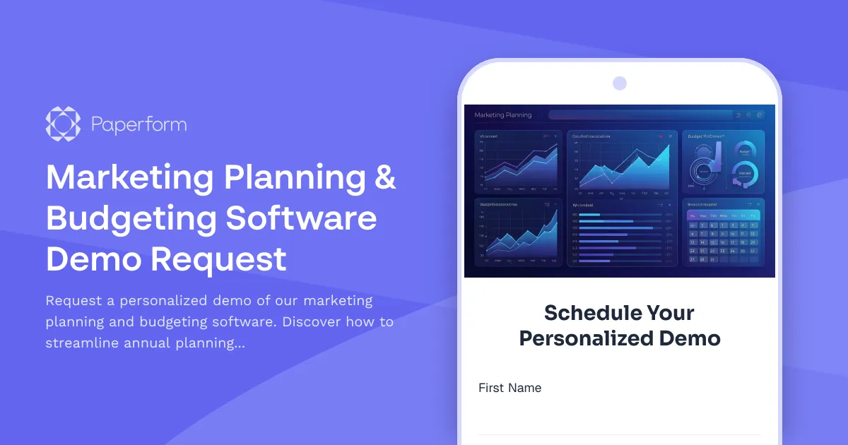 Marketing Planning & Budgeting Software Demo Request