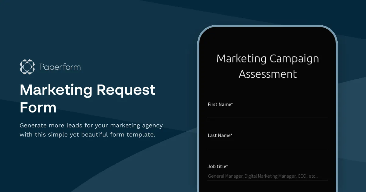 Marketing Request Form