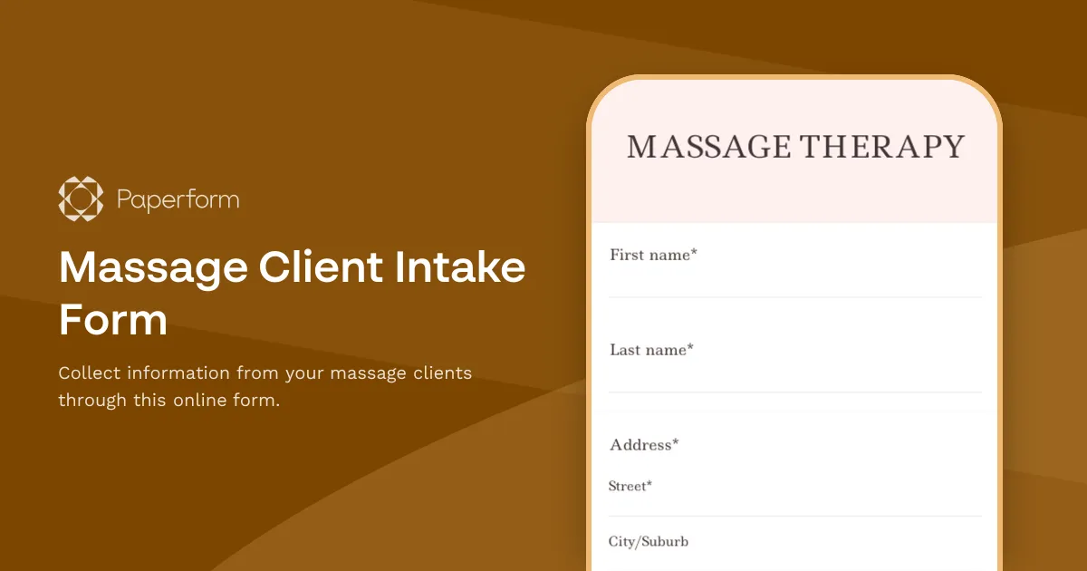 Massage Client Intake Form