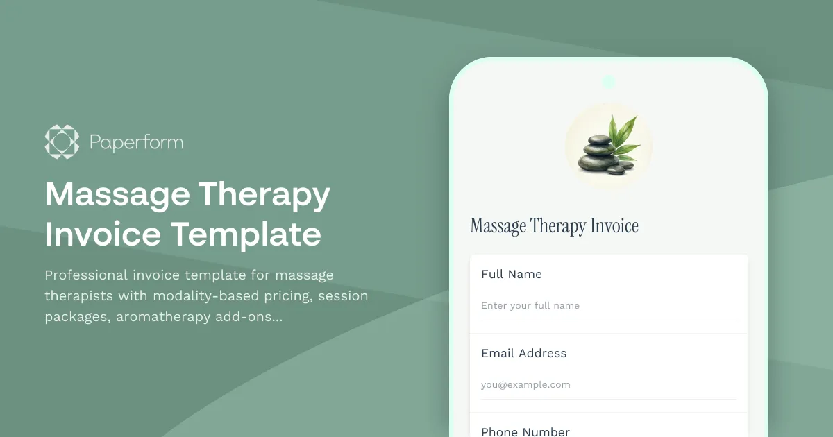 Massage Therapy Invoice Template