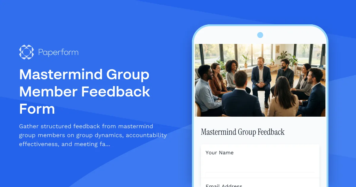 Mastermind Group Member Feedback Form