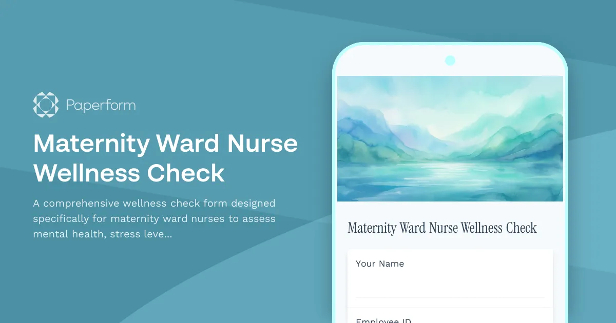 Maternity Ward Nurse Wellness Check