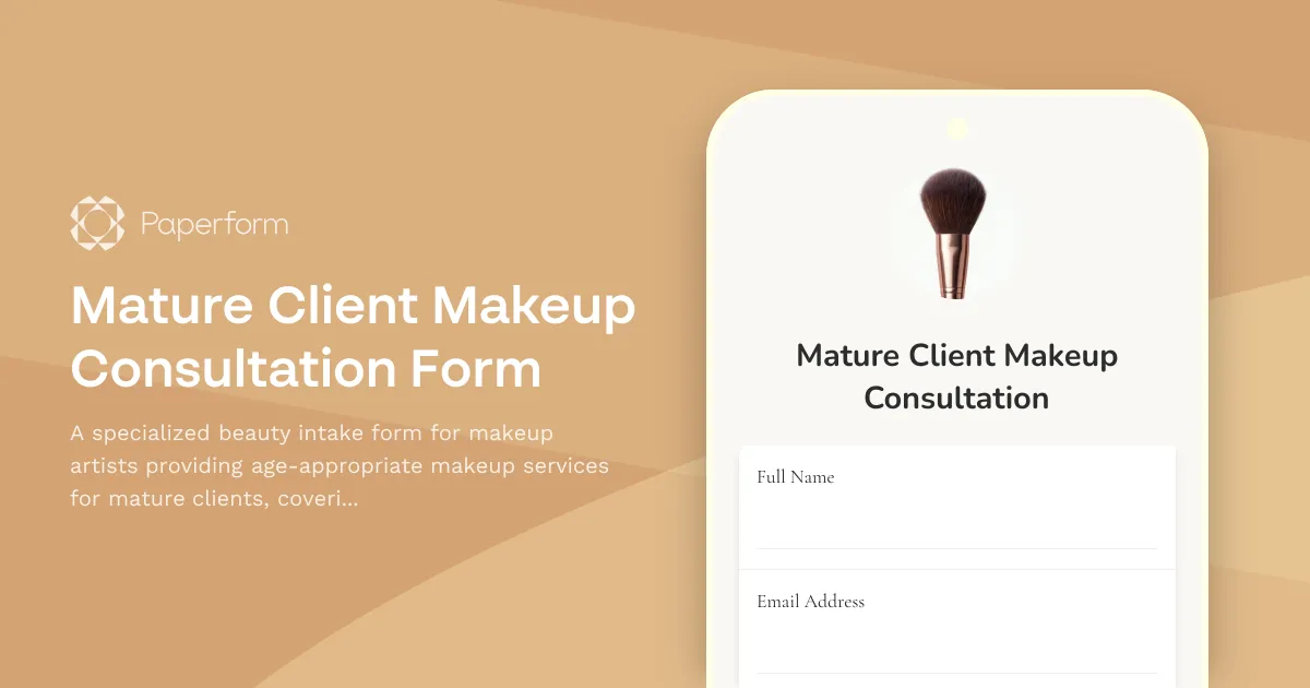 Mature Client Makeup Consultation Form