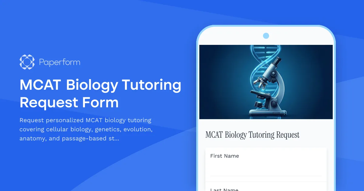 MCAT Biology Tutoring Request Form