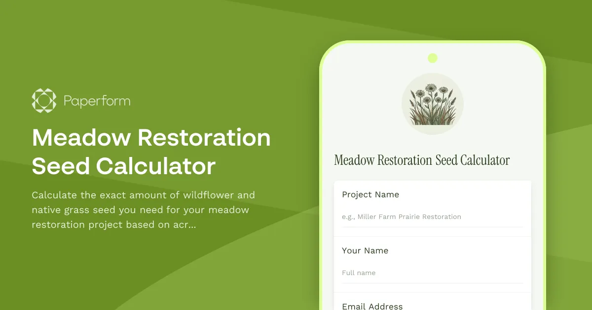 Meadow Restoration Seed Calculator