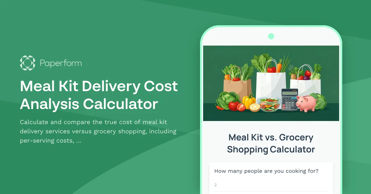 Meal Kit Delivery Cost Analysis Calculator