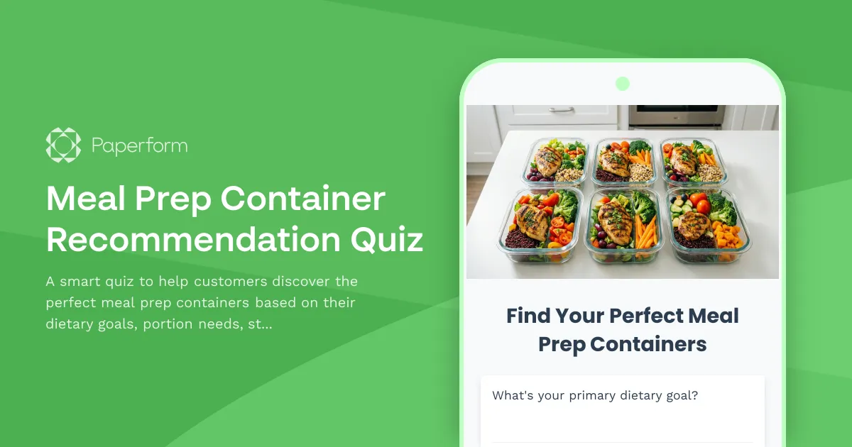 Meal Prep Container Recommendation Quiz