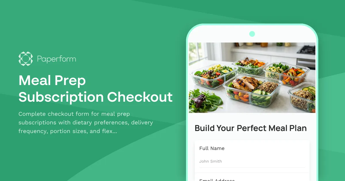 Meal Prep Subscription Checkout