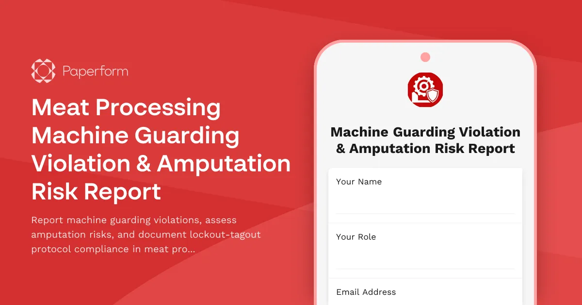 Meat Processing Machine Guarding Violation & Amputation Risk Report