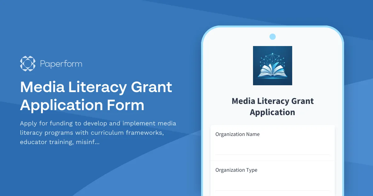 Media Literacy Grant Application Form