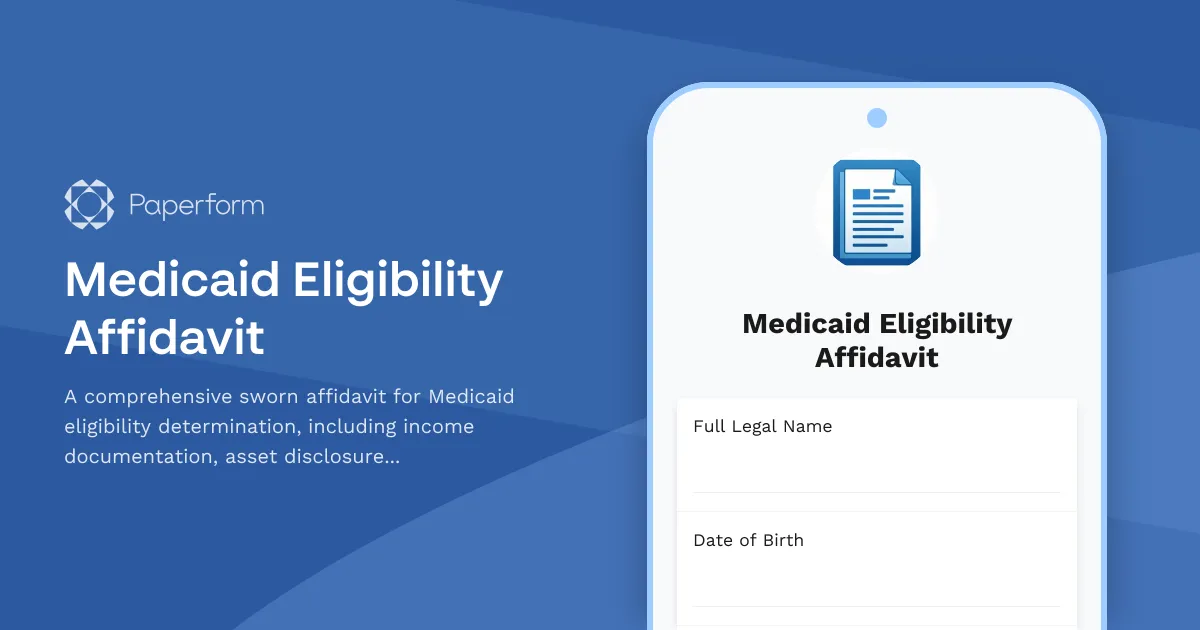 Medicaid Eligibility Affidavit