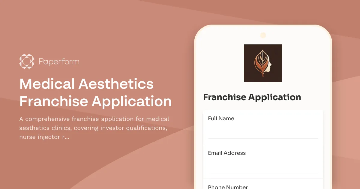 Medical Aesthetics Franchise Application