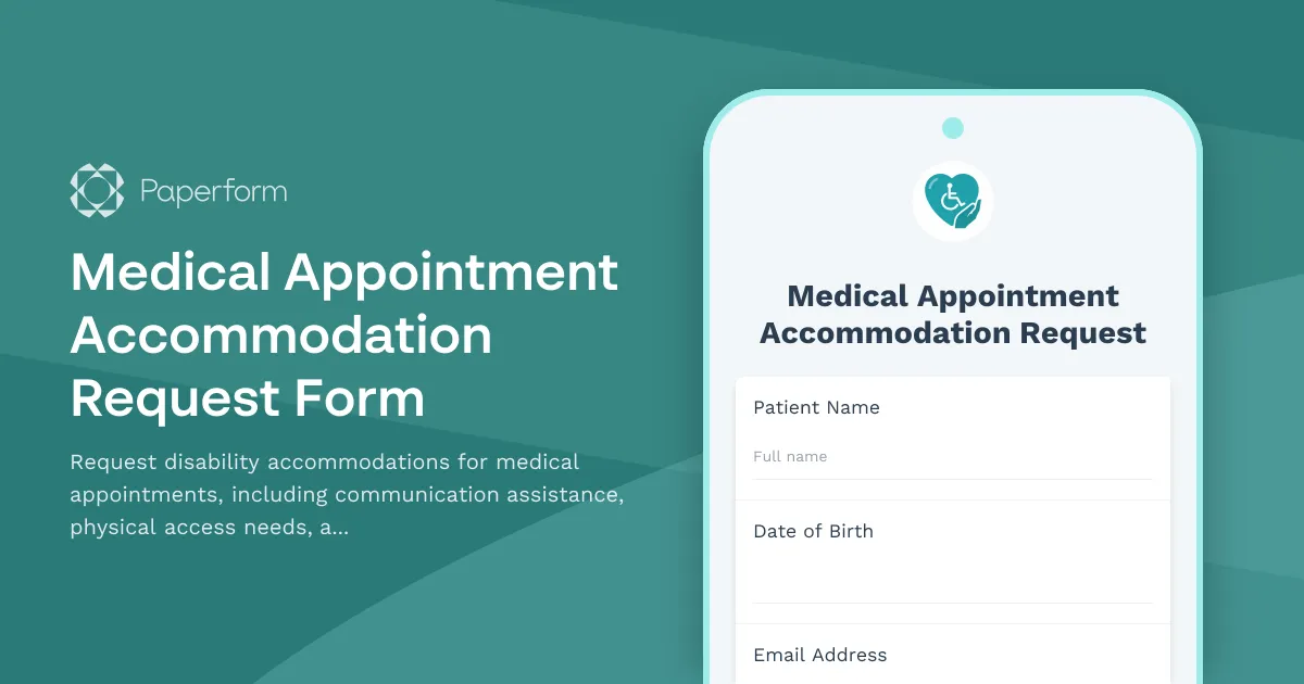 Medical Appointment Accommodation Request Form