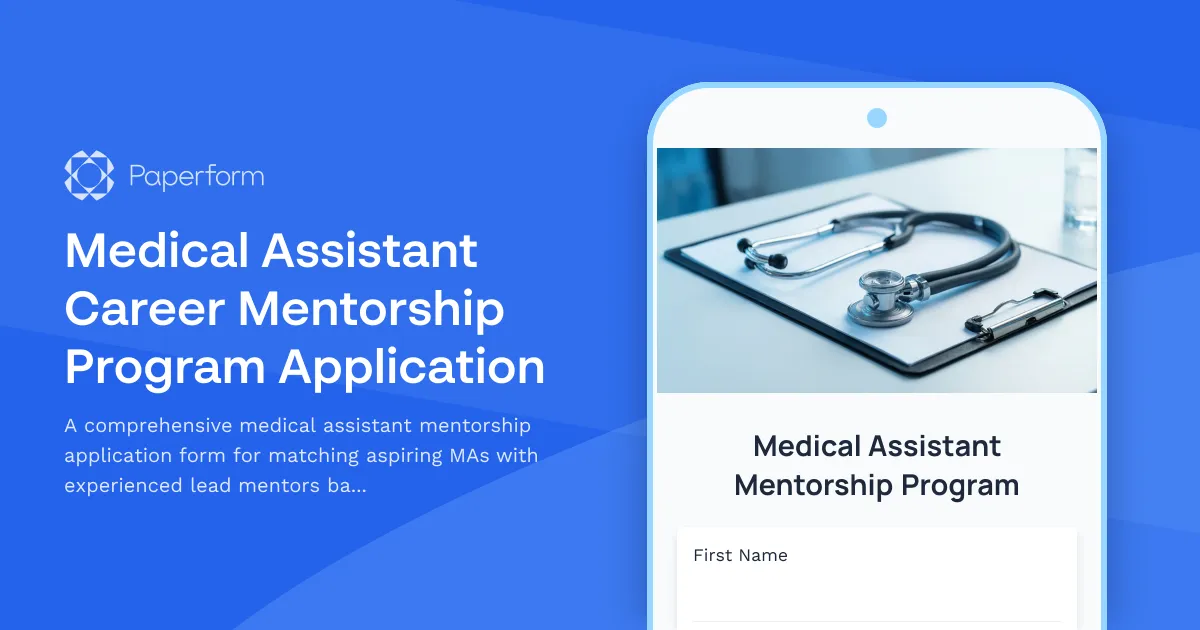 Medical Assistant Career Mentorship Program Application