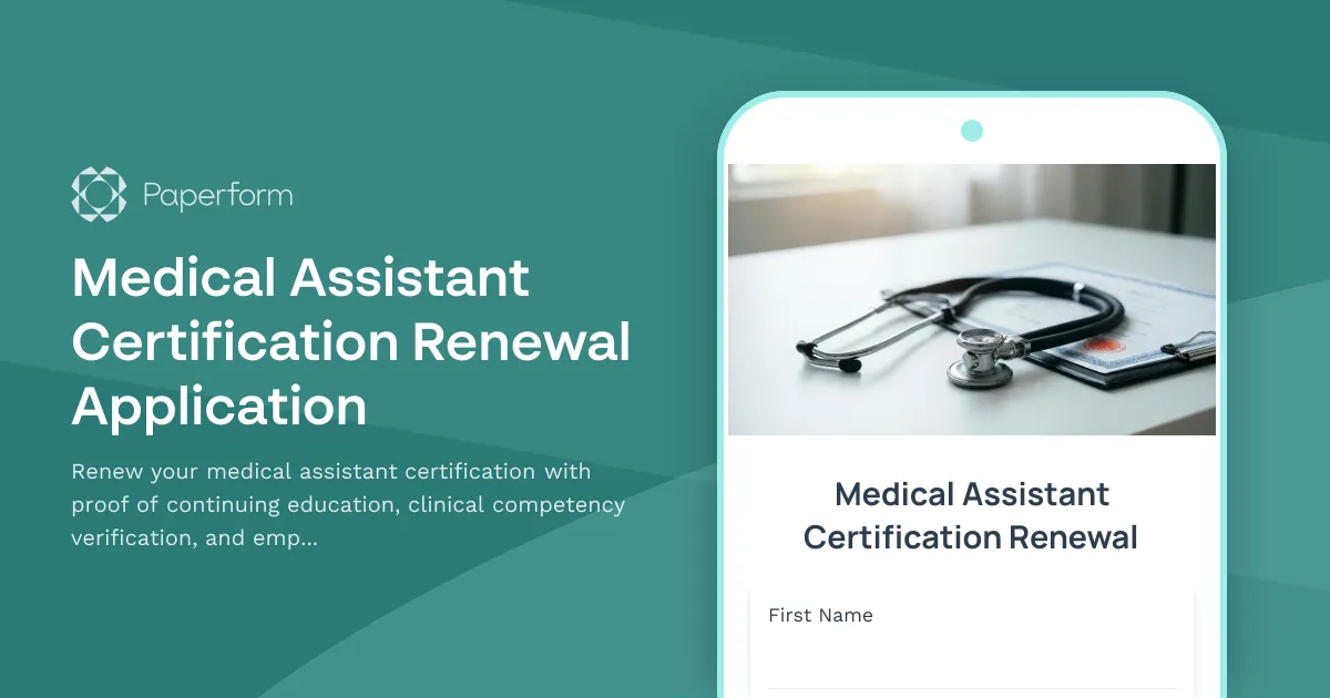 Medical Assistant Certification Renewal Application