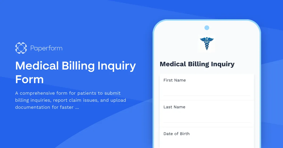 Medical Billing Inquiry Form