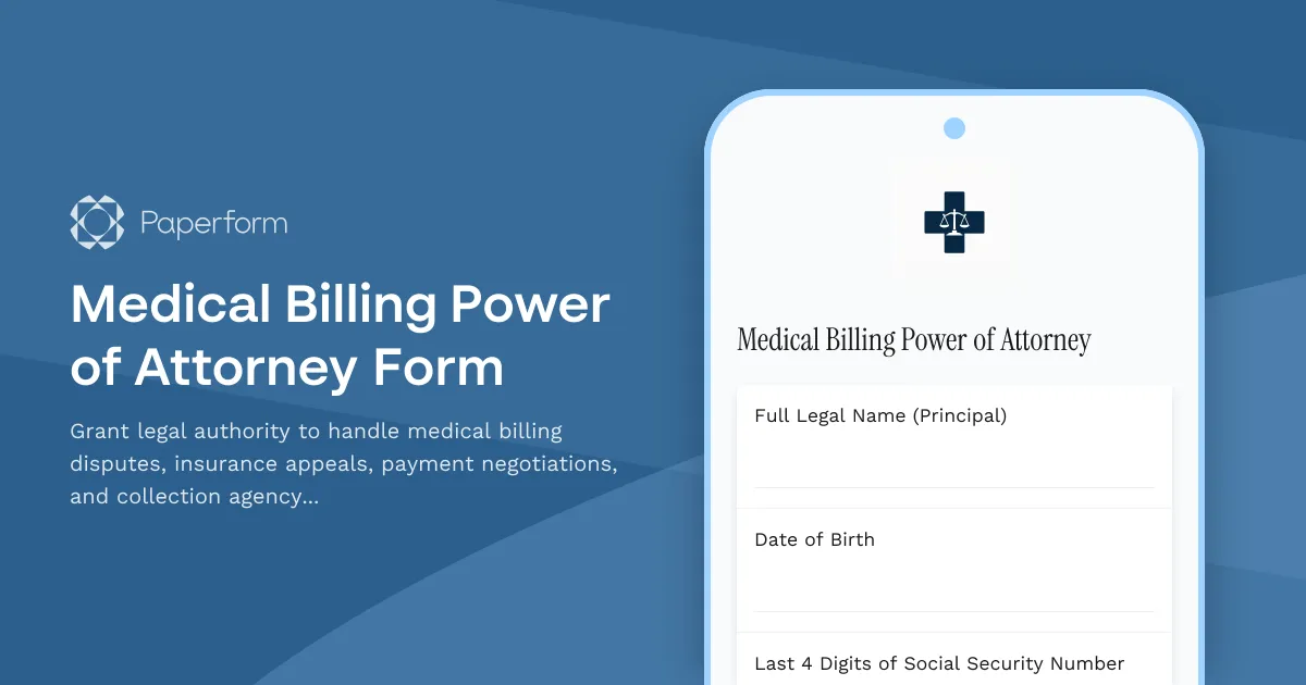 Medical Billing Power of Attorney Form