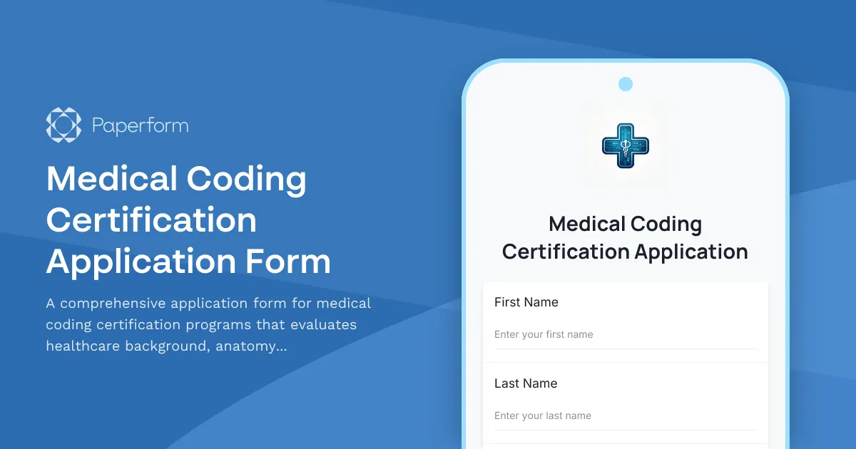 Medical Coding Certification Application Form