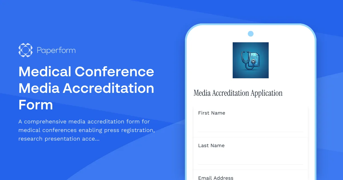 Medical Conference Media Accreditation Form