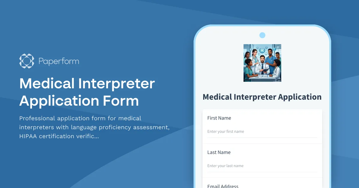 Medical Interpreter Application Form