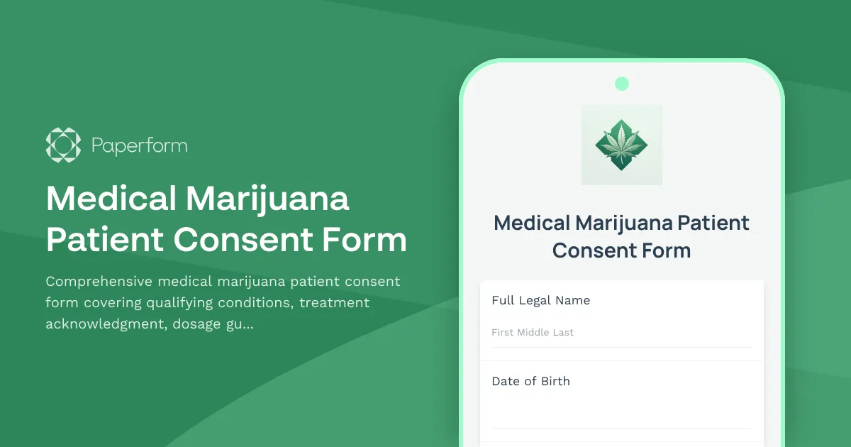 Medical Marijuana Patient Consent Form